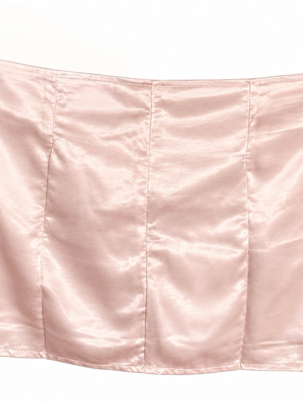 Satin Panel Mini Skirt in Light Blush Pink